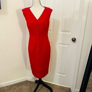 Calvin Klein Red Button Up Midi Dress